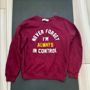 Wound Up Burgundy Graphic Crewneck Sweater